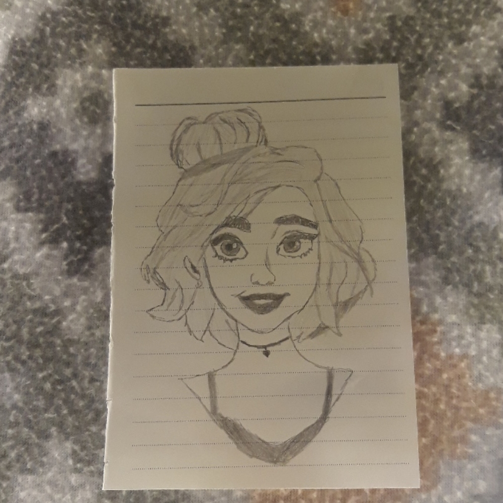 A drawing of a girl